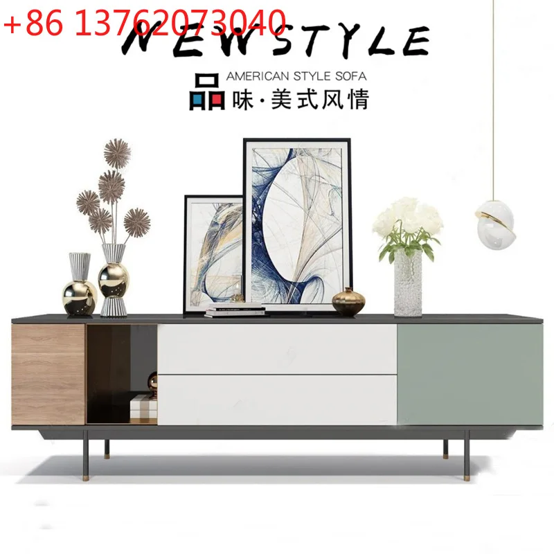 Walnut color TV cabinet modern simple paint audio-visual cabinet creative personality