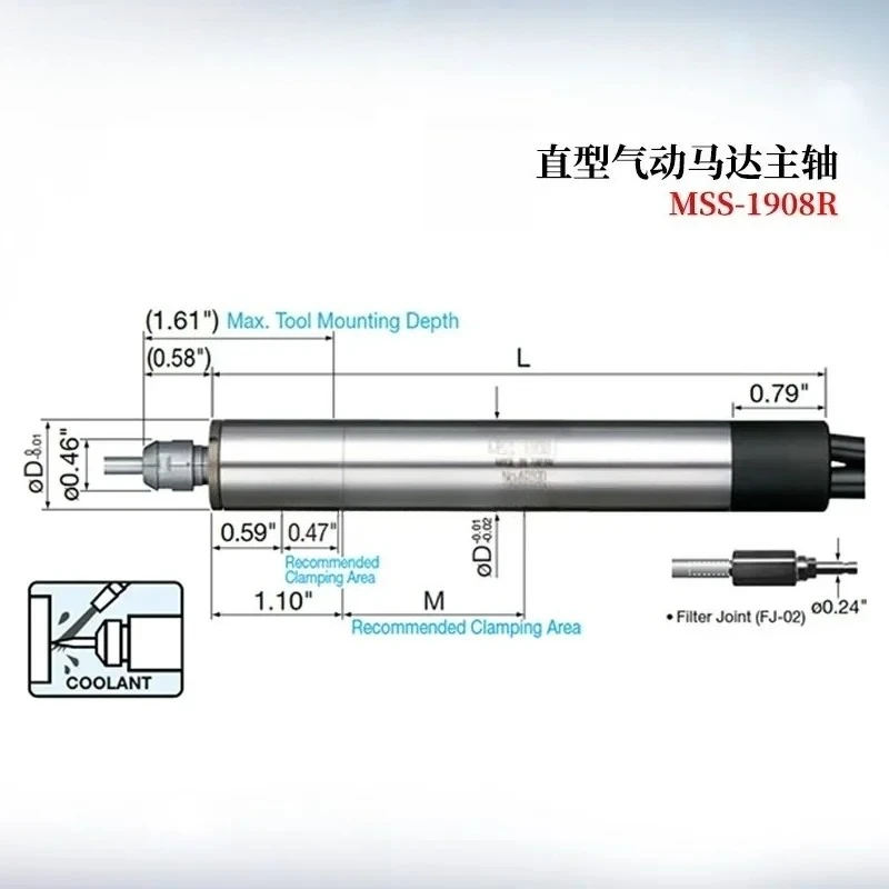 high-speed pneumatic motor spindle MSS-2008R 2208R 2202R/RA