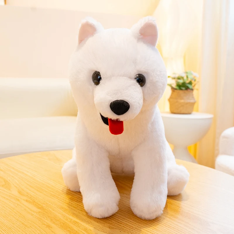 33/40CM Lifelike Samoyed Stuffed Toys Cute Realistic White Dog Plush Toy Puppy Plush Animals Toy Birthday Gifts