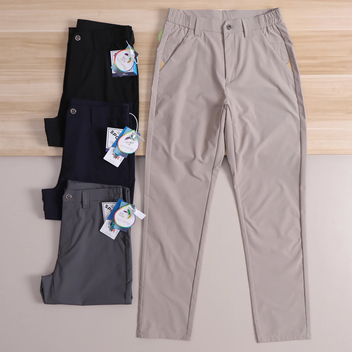 

Functional Moisture Wicking Men's Casual Pants Spring Summer Outdoor Business Commuting Straight Leg Breathable Long Trousers