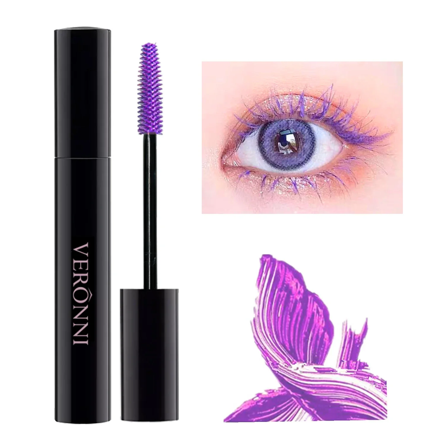 Color Eye Black Plus Filament Fiber Waterproof Curl Eye Black Eyelash Extension Makeup