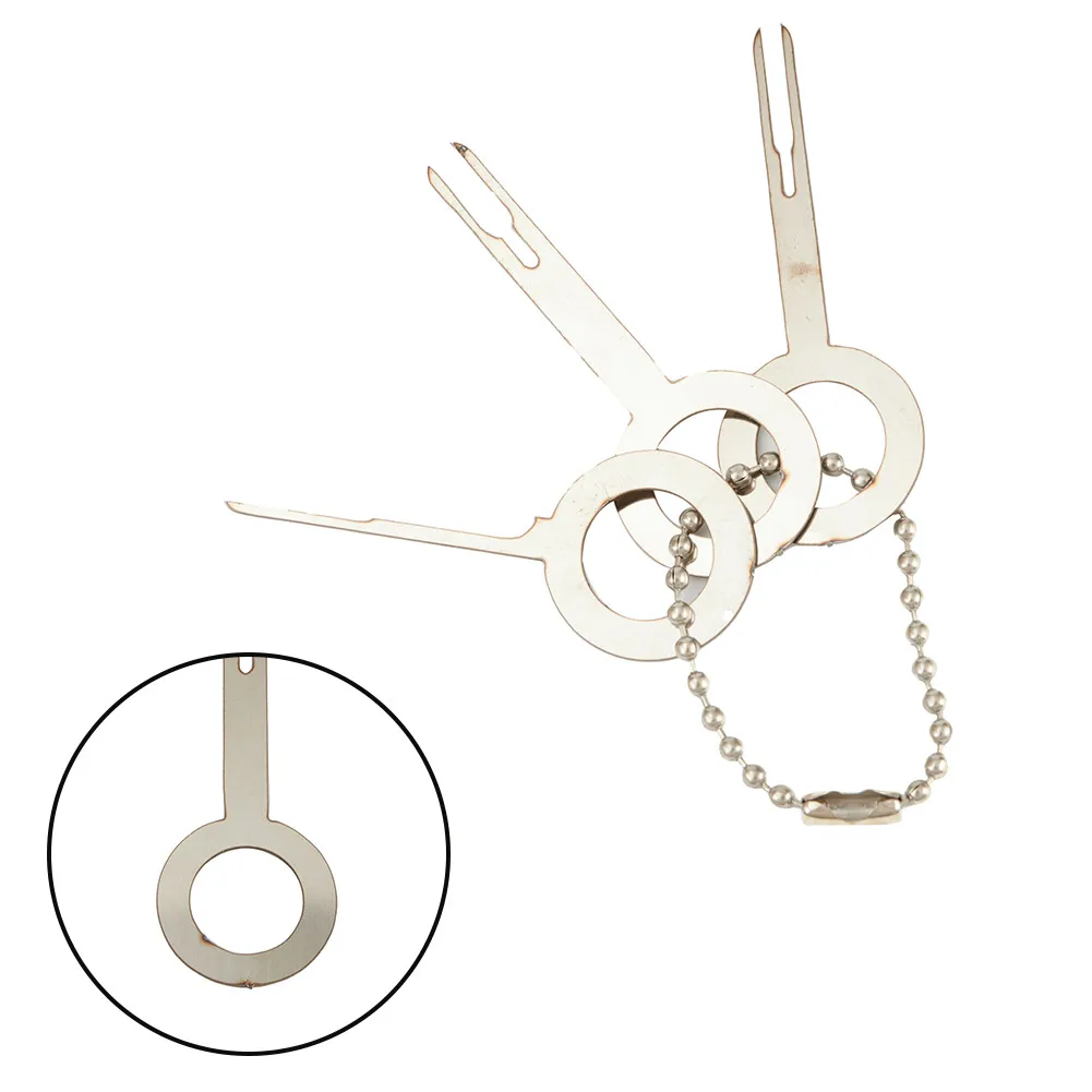 3pcs Car Electrical Terminal Key Pin Wiring Crimp Connector Extractor Kit Accessories Removel Puller Tool Aluminum