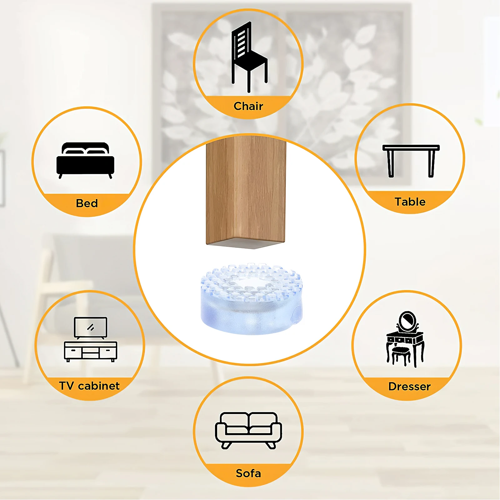 

20 Pcs Furniture Chair Leg Floor Protectors Non Slip Mat Carpet Sliders Glides Gripper Plastic Desk Office Tile