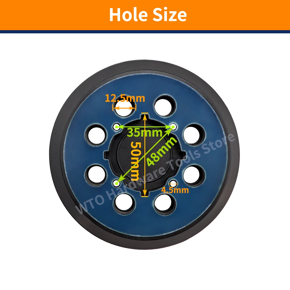 Imagem -03 - Peça Almofada de Lixa de Substituição de Gancho e Laço de Furos de Polegadas para Dewalt Dwe64233 e n 329079 Lixadeira Dwe6421 6421k Dwe6423 6423k Dcw210b 1