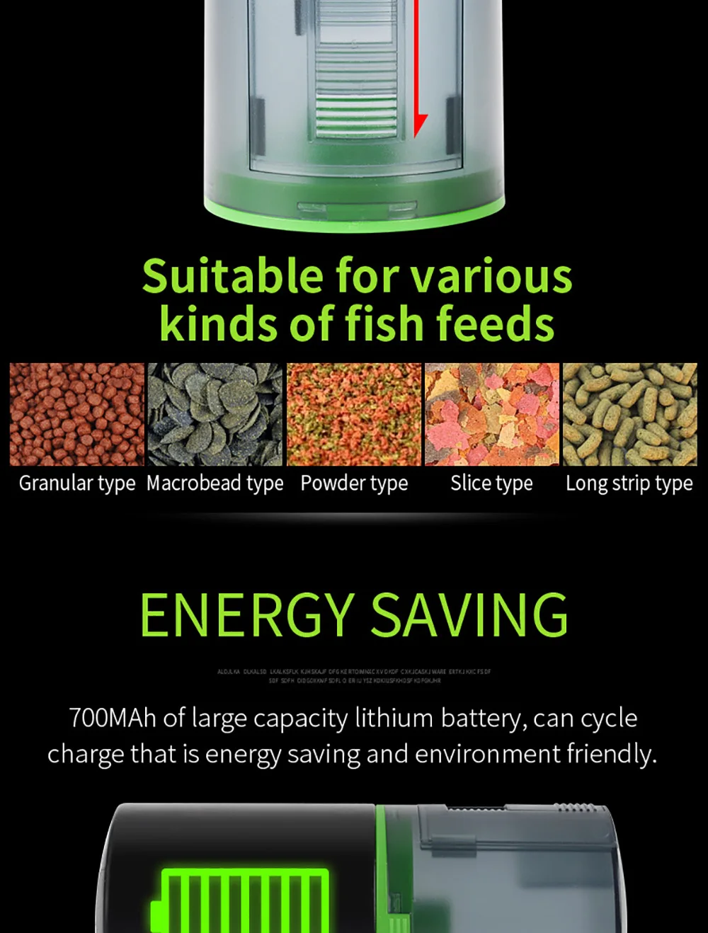 Automatische Fisch fütterung digitales Aquarium Aquarium Lebensmittelsp ender Kunststoff intelligentes Timing elektrisches Fisch fütterung werkzeug für Schildkröte – Detail 4