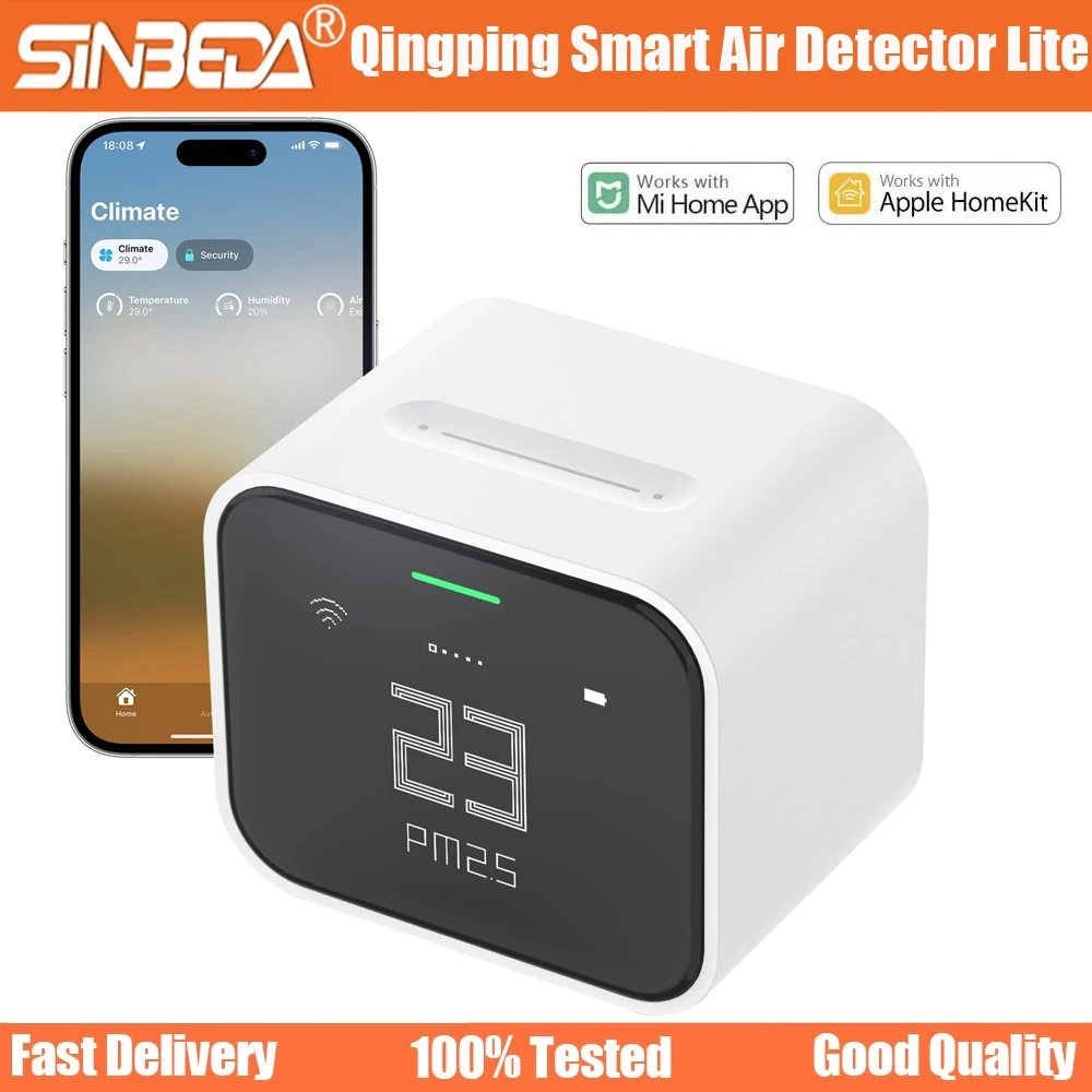 

Qingping Smart Air Detector Lite Temperature Humidity Monito CO2 PM2.5 PM10 IPS Touch Screenr Work With Mihome APP Apple HomeKit