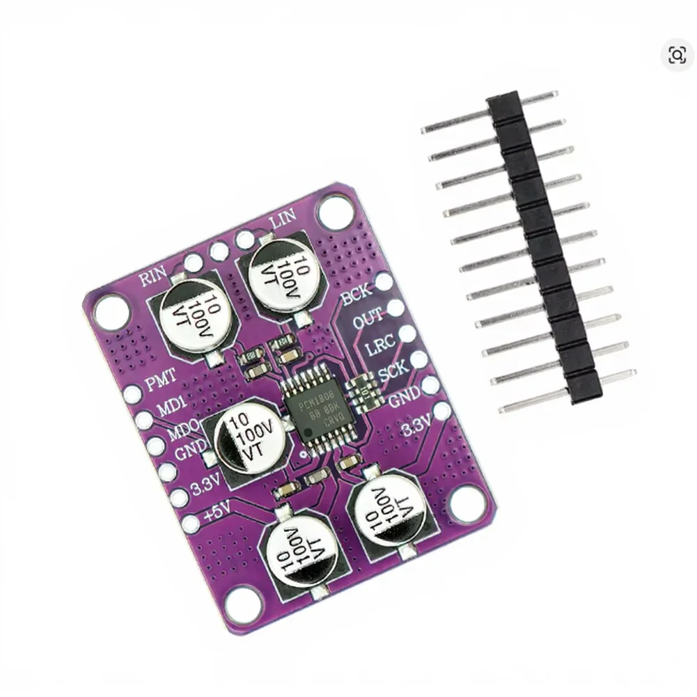 PCM1808-Based Analog Input Decoder Board for Audio Applications with Dual Power Supply 5V and 3. for 3v Requirements