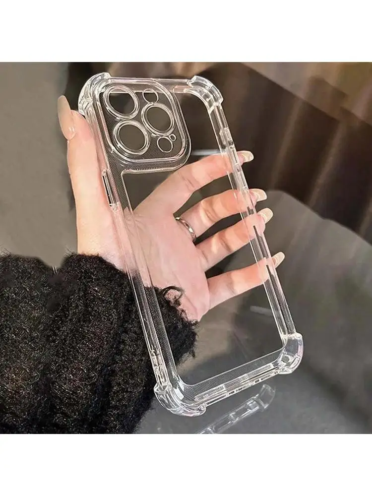 TPU Klare Folie Doppelschicht-Airbag Stoßfeste Silikon-Handyhülle für iPhone 18 17 16 Pro Max 15 14 13 12 11 XS XR 7 8 Plus Hülle