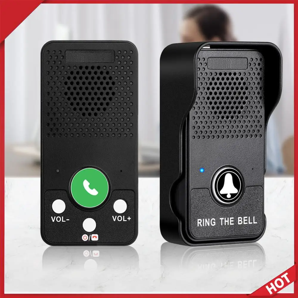 

Wireless Doorbell Rechargeable Battery Full Duplex Two Way Intercom Adjustable Volume 4 Chimes One Press To Talk for Home Office
