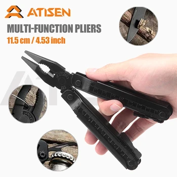 Narzędzia wielofunkcyjne ze stali nierdzewnej ， Szczypce scyzoryk z wytrzymałymi szczypcami Wymienne końcówki Narzędzia wielofunkcyjne do użytku na zewnątrz, przetrwania, wędrówek