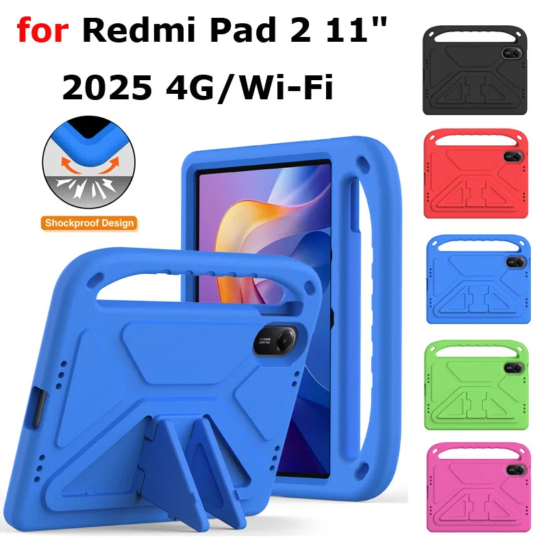 

Case for Xiaomi Redmi Pad 2 4G WiFi /LTE Pad2 11 Inch 2025 Tablet Casing EVA Portable Shockproof Kids Safe Stand Tablet Cover