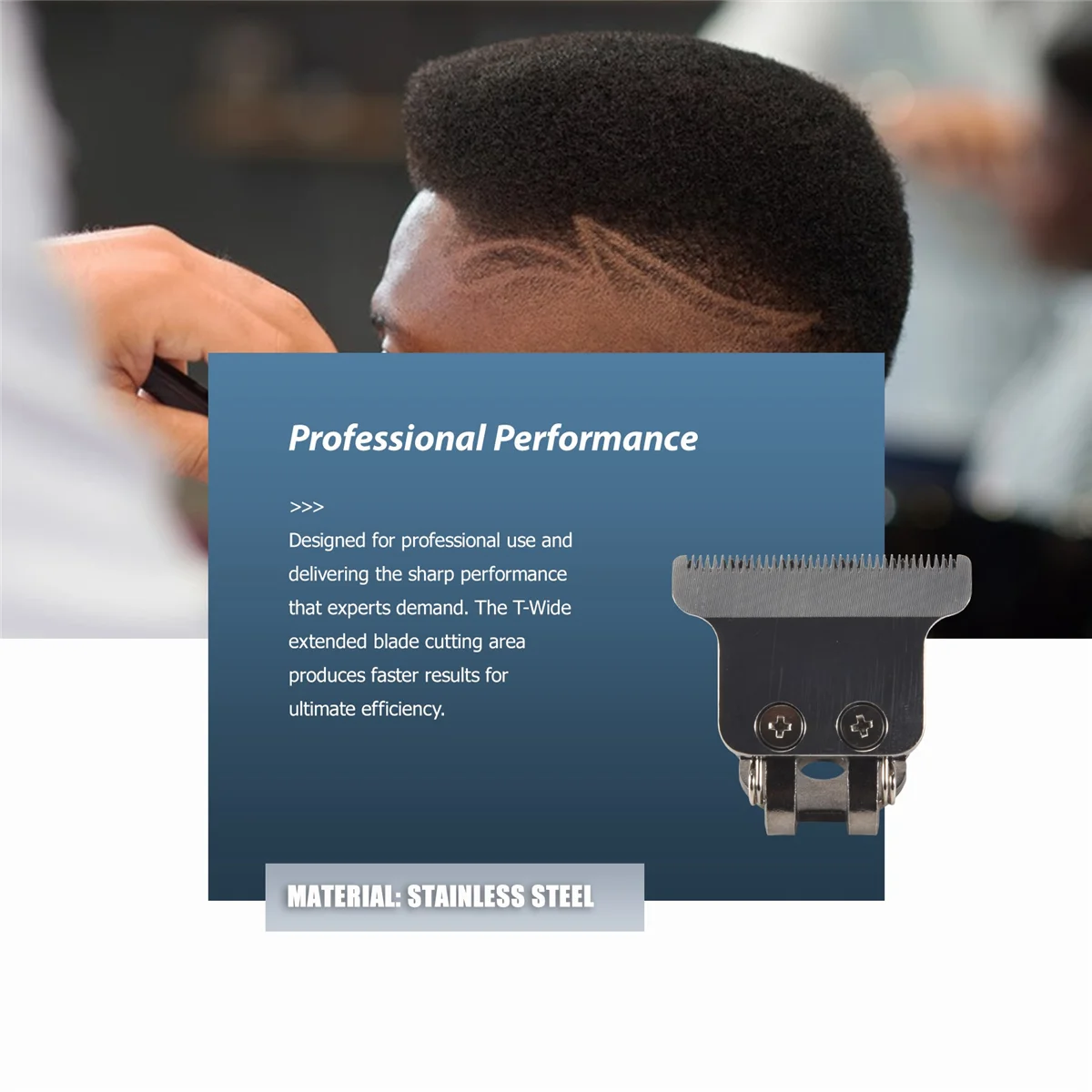 AT17 T-Shaped Hair Clipper Blade with Stand T9 Blade Trimmer Replacement Head Replacement Clipper Head Silver