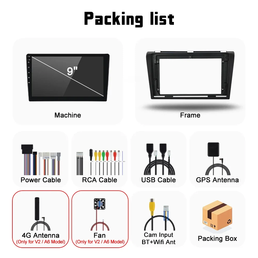 For Mazda 3 2003 - 2009 Android Car Radio Automotive Multimedia Video Player Navigation GPS Carplay Touch Screen Auto Stereo