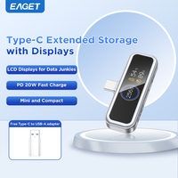 Eaget 64GB/128GB/256GB/512GB Type-C USB Flash Drive - i30, with LCD Displays and PD 20W Fast Charge  for Phone Tablet