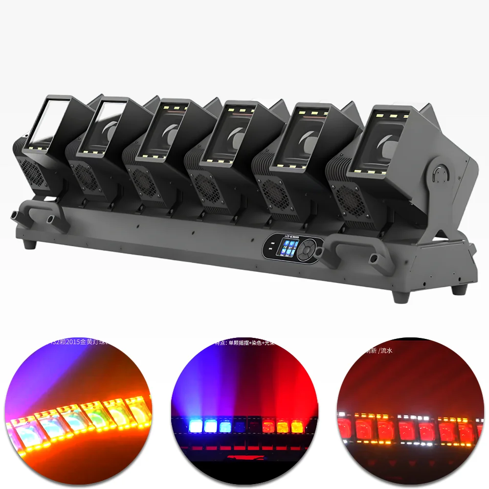 

12X60W LED RGBW с кольцом Индивидуальное управление Swing Bar Light Beam Wash Движущийся головной эффект DMX512 для DJ Disco Club Party KTV