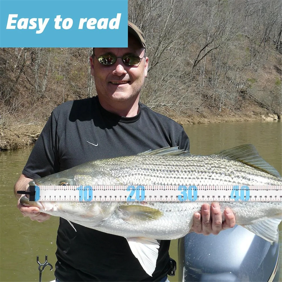 ABJZ 2 قطعة 47 بوصة الصيد حاكم الصيد أشرطة القياس أداة للقارب مقاوم للماء المحمولة نشمر للطي حاكم مع عثرة المجلس