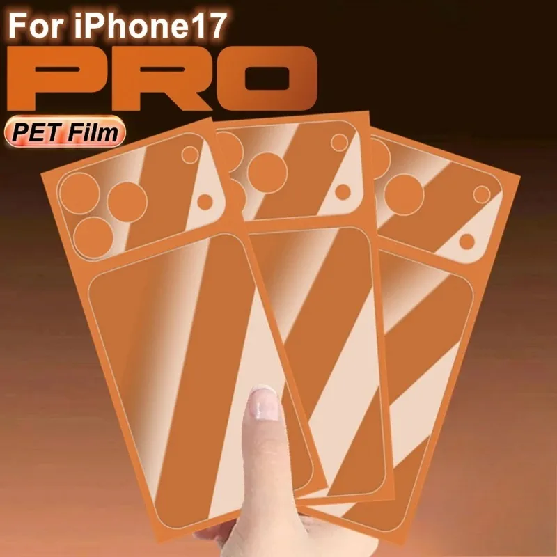 Folia ochronna na tylną szybę i obiektyw aparatu do iPhone 17 Pro Max 17 Pro, miękka PET, ultracienka, HD, przezroczysta, odporna na zarysowania, bez pęcherzyków powietrza, 1 szt.