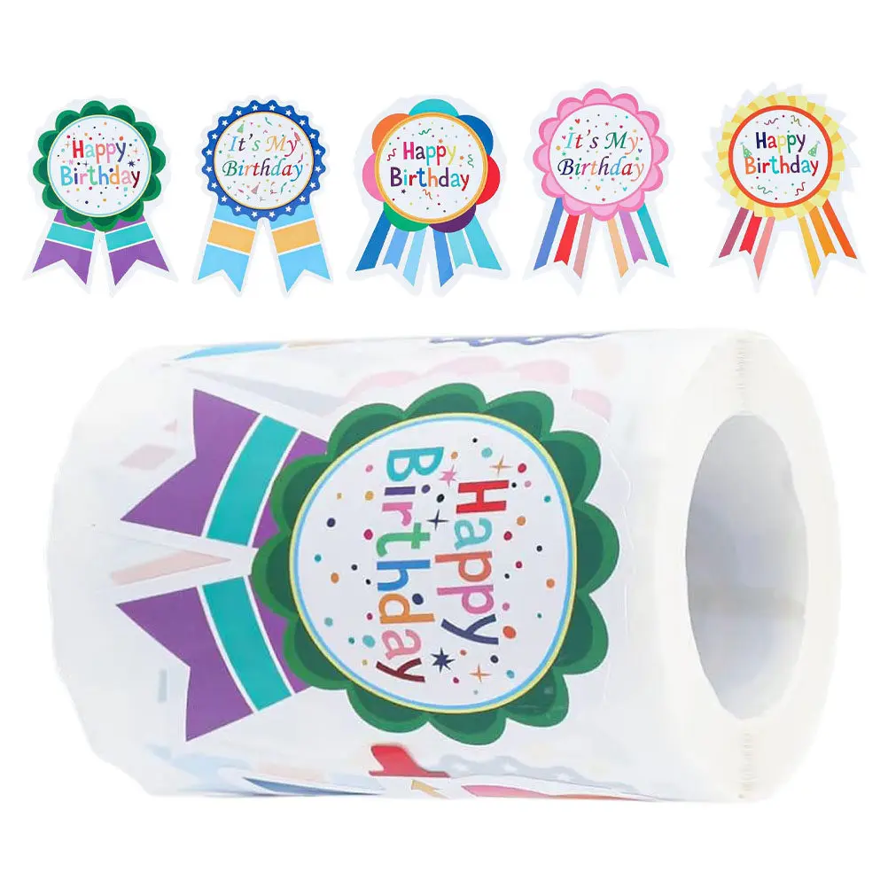 

200Pcs Happy Birthday Stickers Set Birthday Badge Decals for Party Prizes Present Tags Sticker Labels Bulletin Boards