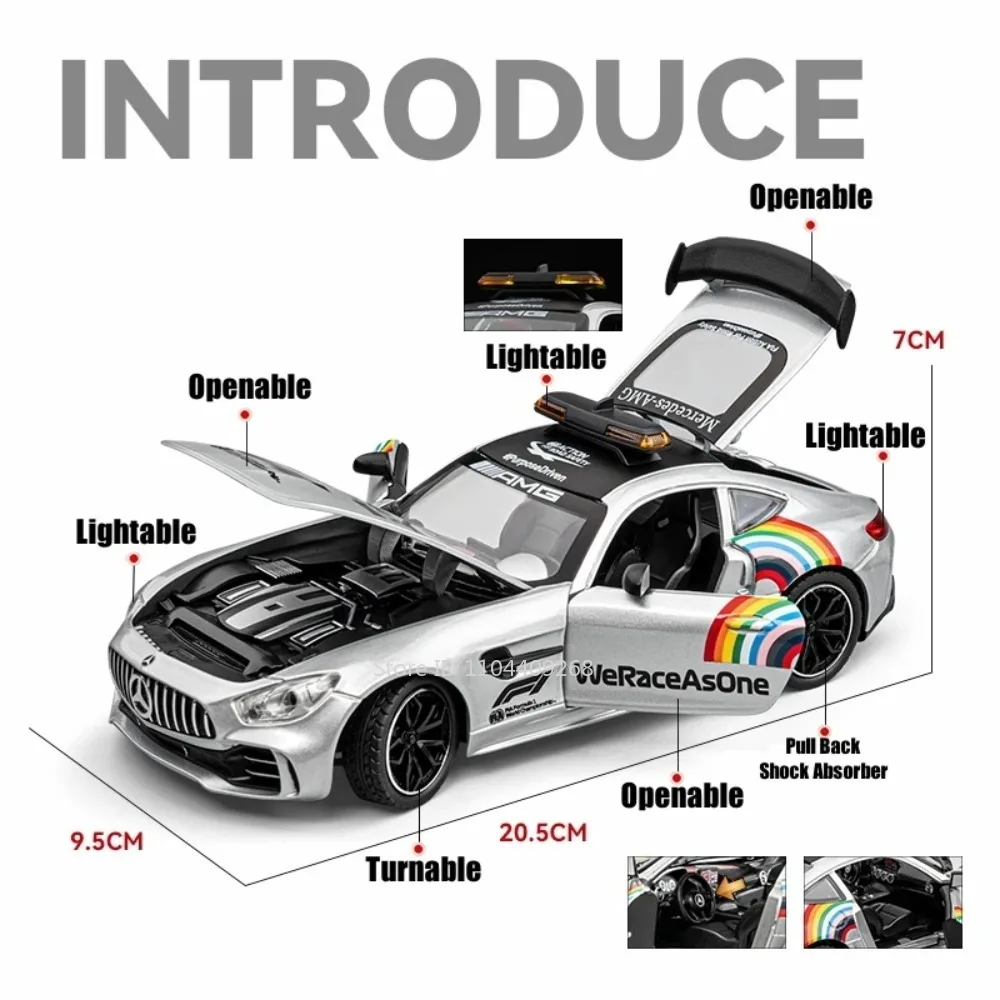 1:24 GTR Safety 300SL Sportwagen-Modell Spielzeug aus Legierung mit Sound und Licht Stoßdämpfung Miniatur-Fahrzeugmodelle Sammlerstück Geschenk – Detail 8