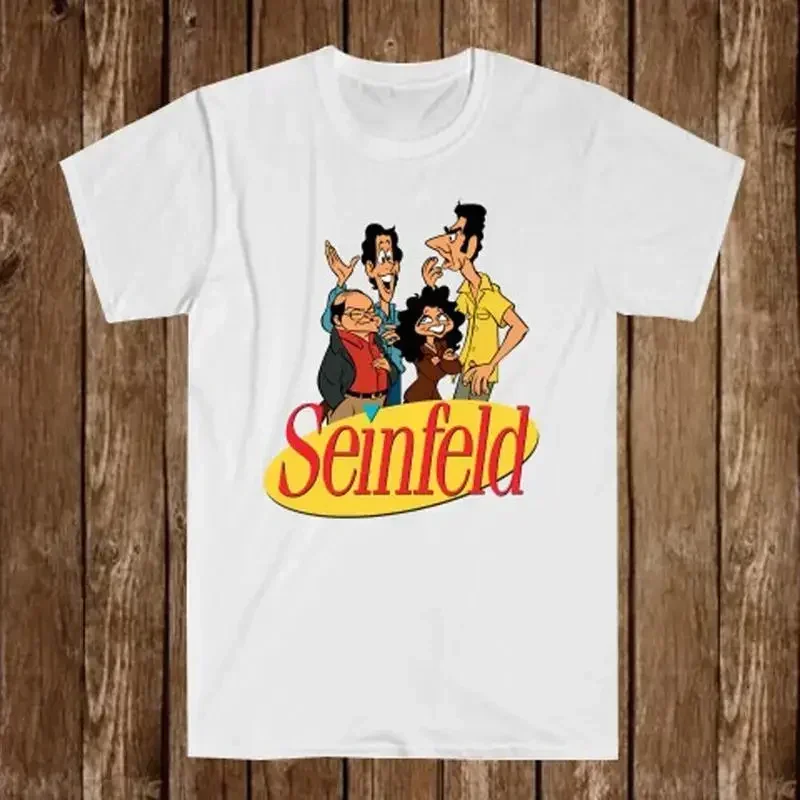Seinfeld Cartoon Cast Men s White T Shirt Size S 5XL