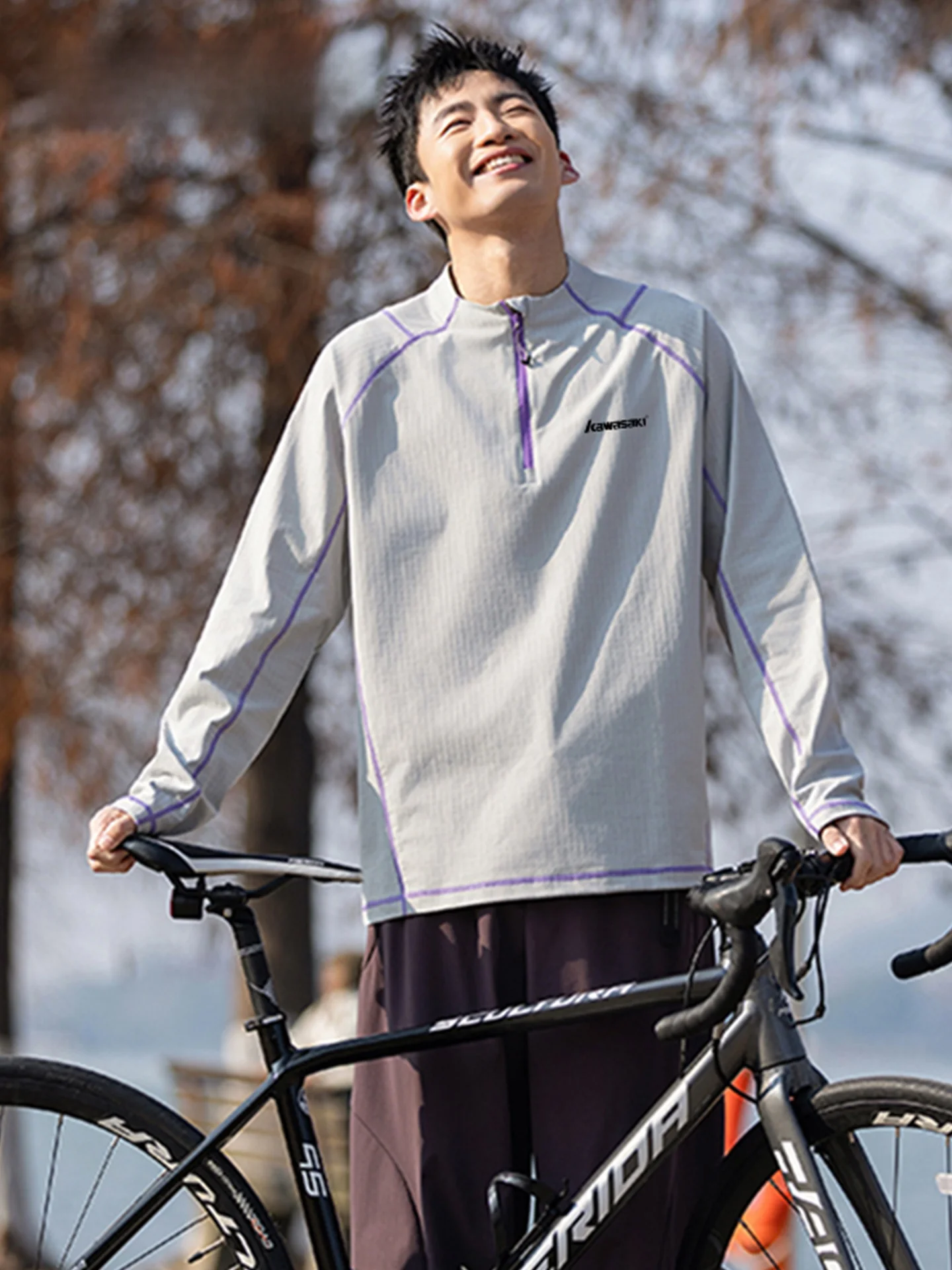 

Outdoor Qui Dry Long Sve T-irt Cycling Gear Spring Summer Sle Hiking Top Breathable Loose Fit Polyester Fiber