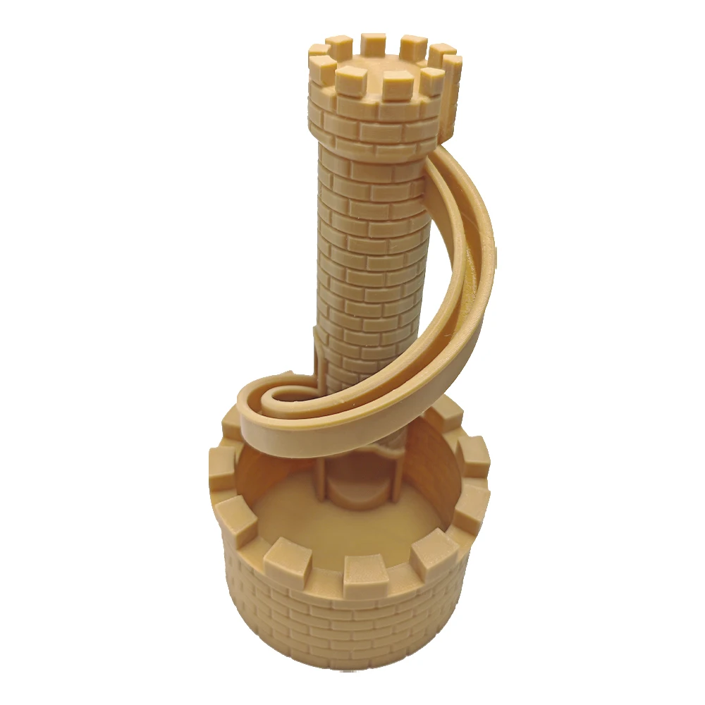 Piggy Bank Castle Spiral Slide Coin Storage Box with Lid