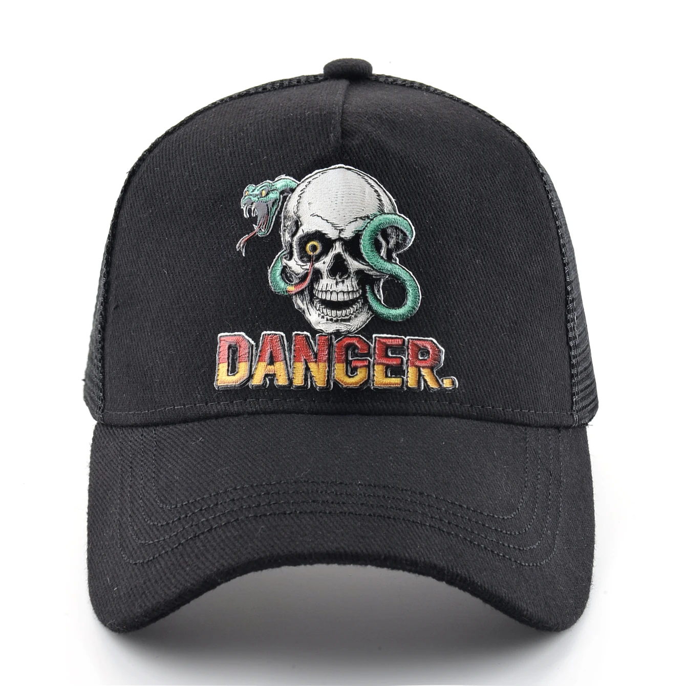 

Unisex Baseball Cap With 3D Skull Printing Men's Snapback Hip Hop Trucker Cap Women Four Seasons Outdoor Mesh Visor Caps