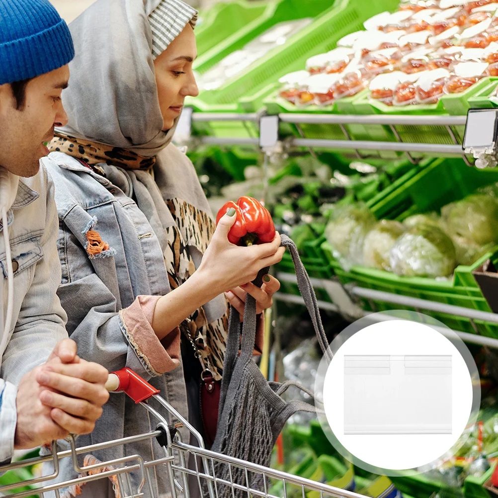 

20Pcs PVC Label Holder Clear Sturdy Price Display Stand for Retail Store Shelf Sign Holder Wear-Resistant Display Tool