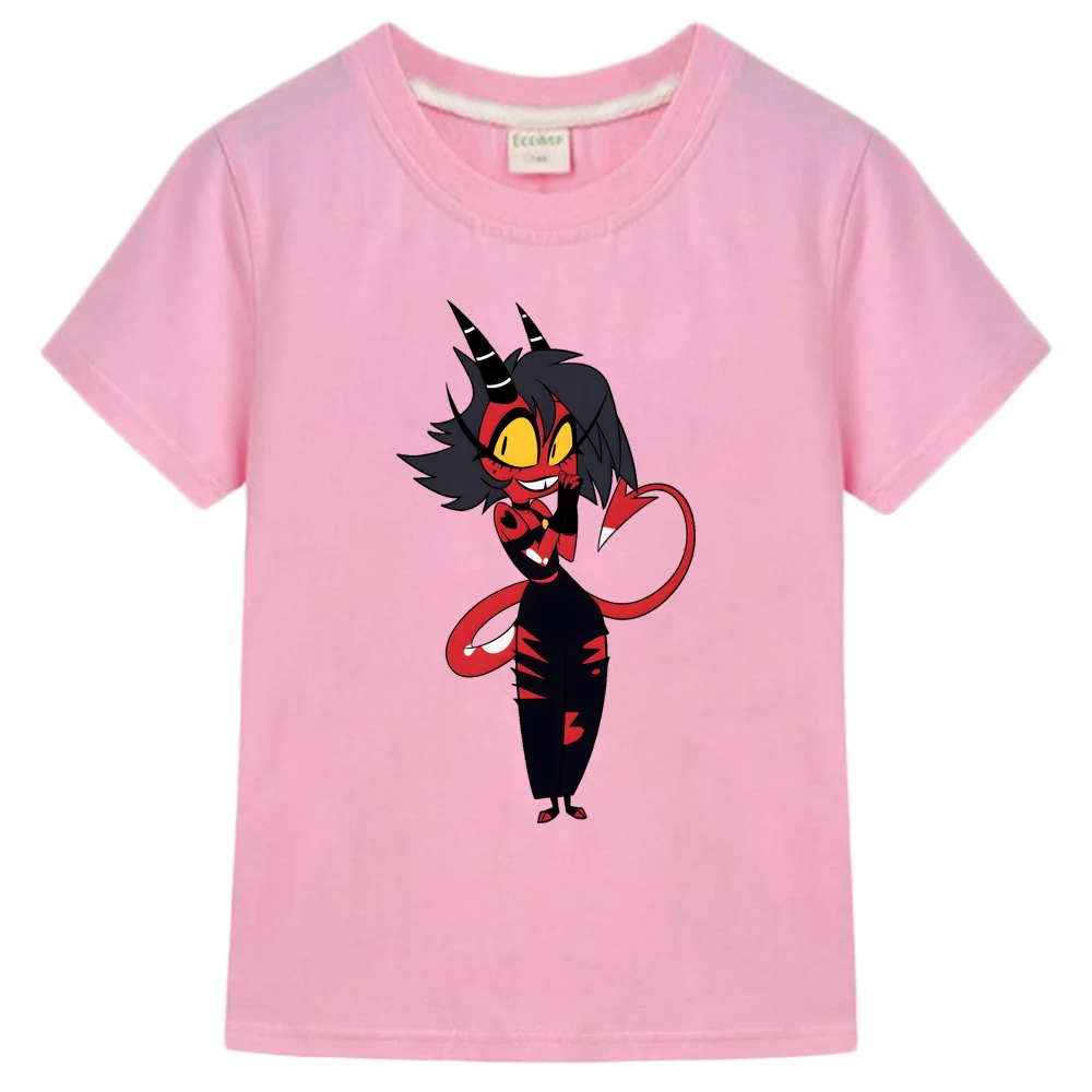 ميلي - Helluva Boss 2025NEW تي شيرت كارتوني مطبوع لطيف مانغا 100% قطن تي شيرت جمالي كارتوني للأولاد/الفتيات تي شيرت #1