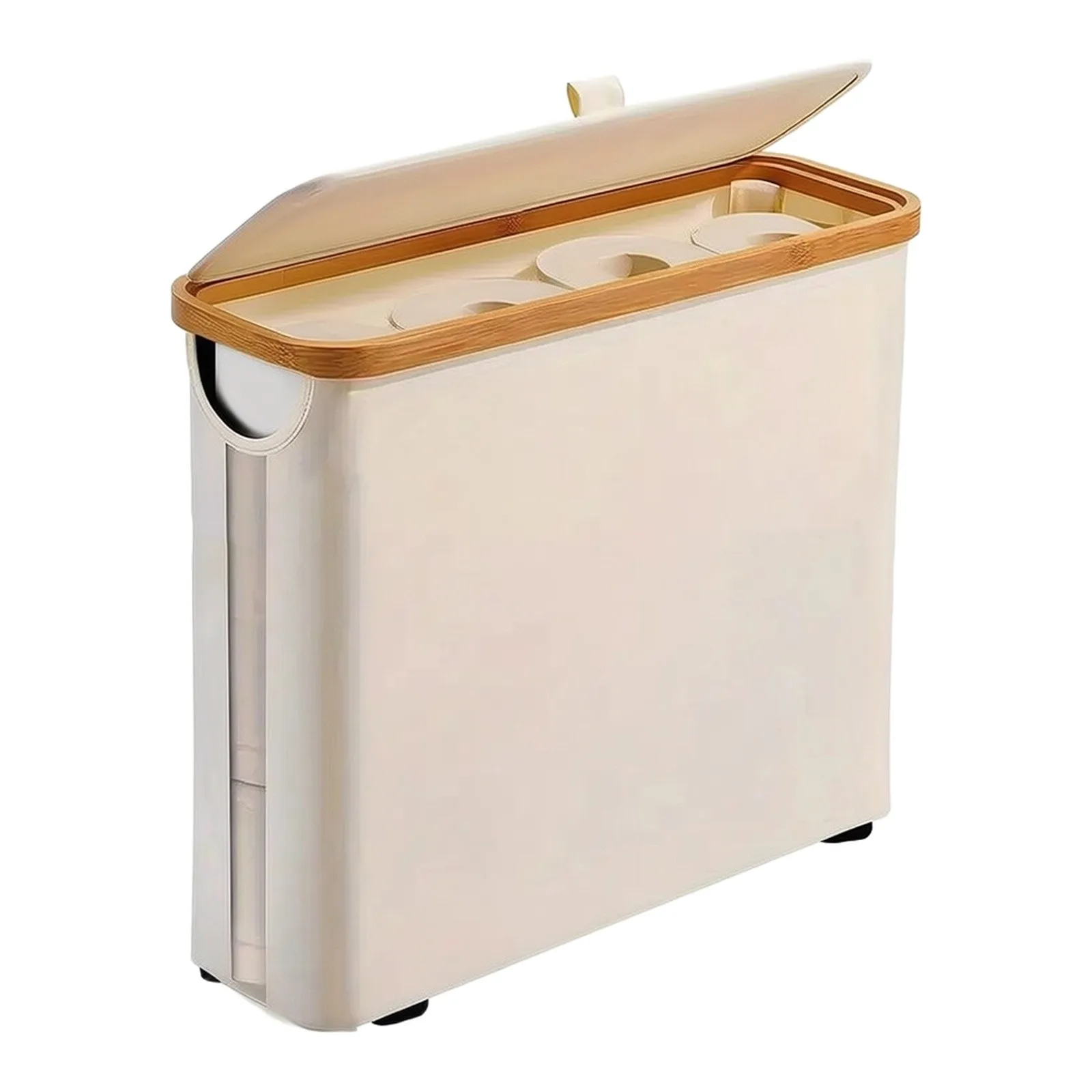 Toilet Paper Basket with Elegant Style Oxford Cloth Material for Bathroom Use Holds 12 Rolls Supports Organized Layout