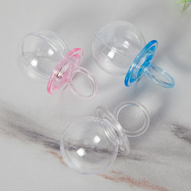 12pcs Plastic Candy Box Pacifier Shape Sugar Containers Holder Baby Shower Kids Birthday Party Decoration Supplies