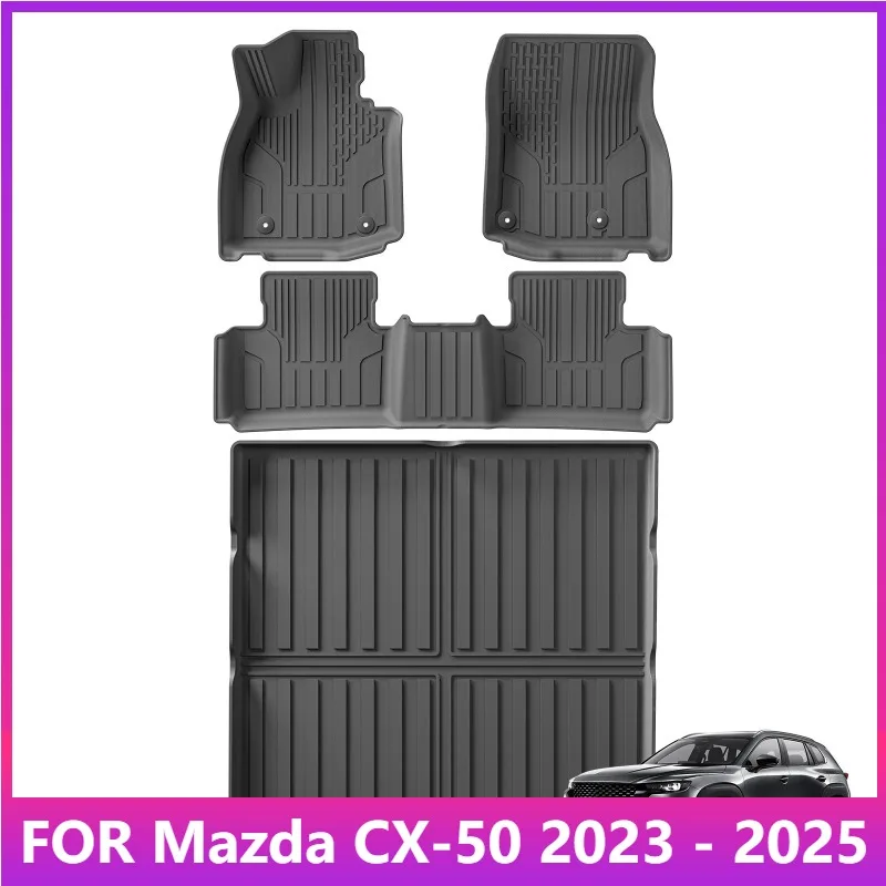 

Коврики для Mazda CX-50 2023 2024 2025 Автомобильные коврики Коврик для багажника Коврик для багажника TPE 3D Коврик для ног Водонепроницаемые аксессуары Черный