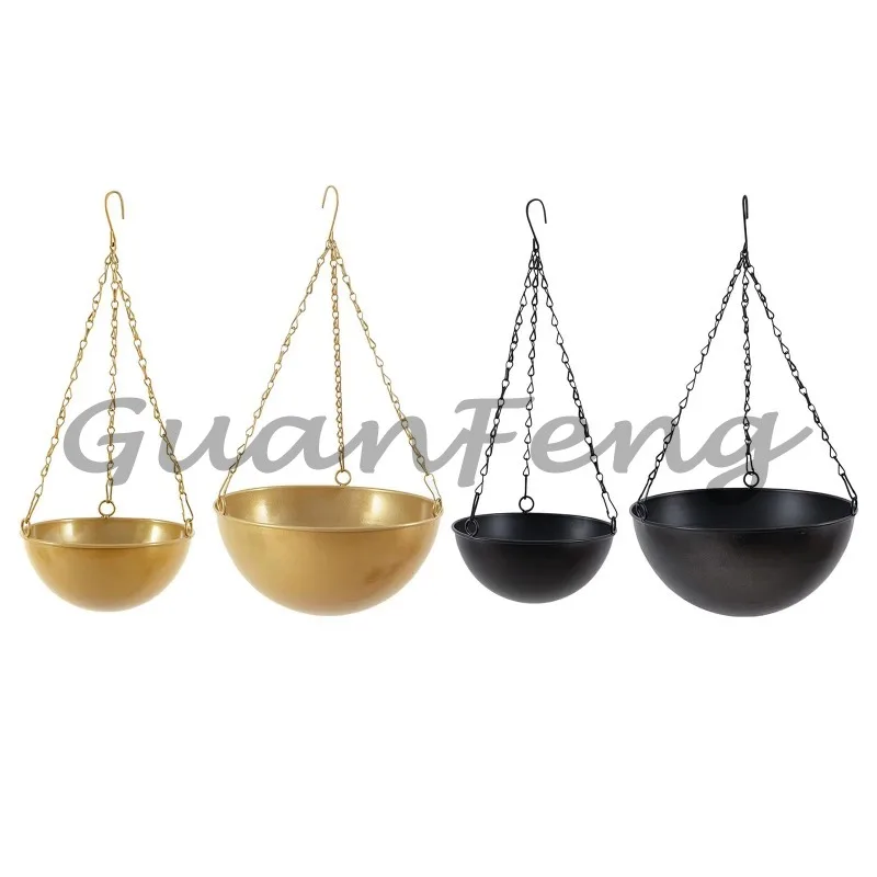 Iron Hanging Flower Pot, Decor Display Container for Succulent, Indoor Balcony Wall Hanging Planter