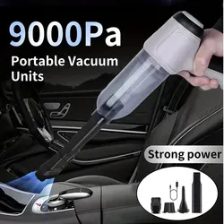 3-In-1 Car Vacuum Cleaner Handheld Portable Air Duster Rechargeable Car Vacuum Cleaner Cyclonic Suction Home & Car Dual Use