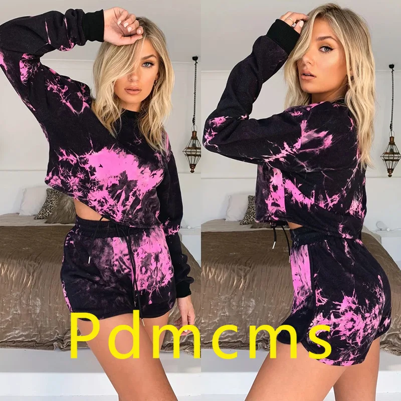 

Новая европейская и американская женская одежда 2025 года, сексуальные шорты с длинными рукавами и шнурком, повседневный комплект из двух предметов OM9089