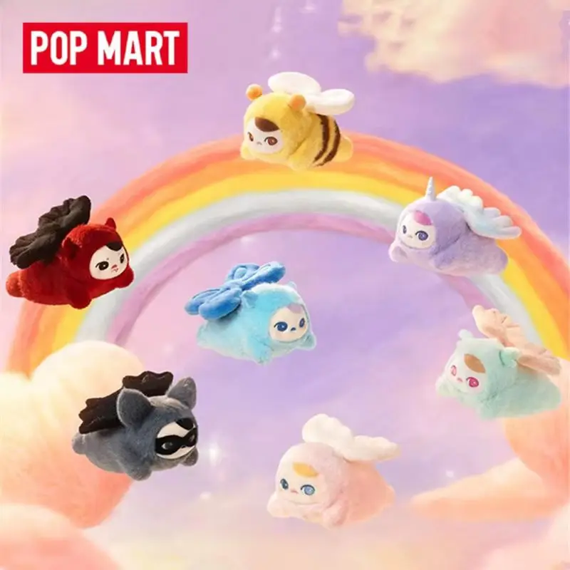 

100% Оригинальный плюшевый брелок Pop Mart Pucky Bean Elf Flight Series, коллекционный подарок для детей, милый плюшевый кулон в закрытой упаковке