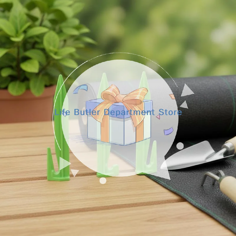 100Pcs Heavy Duty Plastic Garden Ground Stakes Lawn Wire Fixing Pegs Durable Cable Holders for Outdoor Yard Irrigation Wires