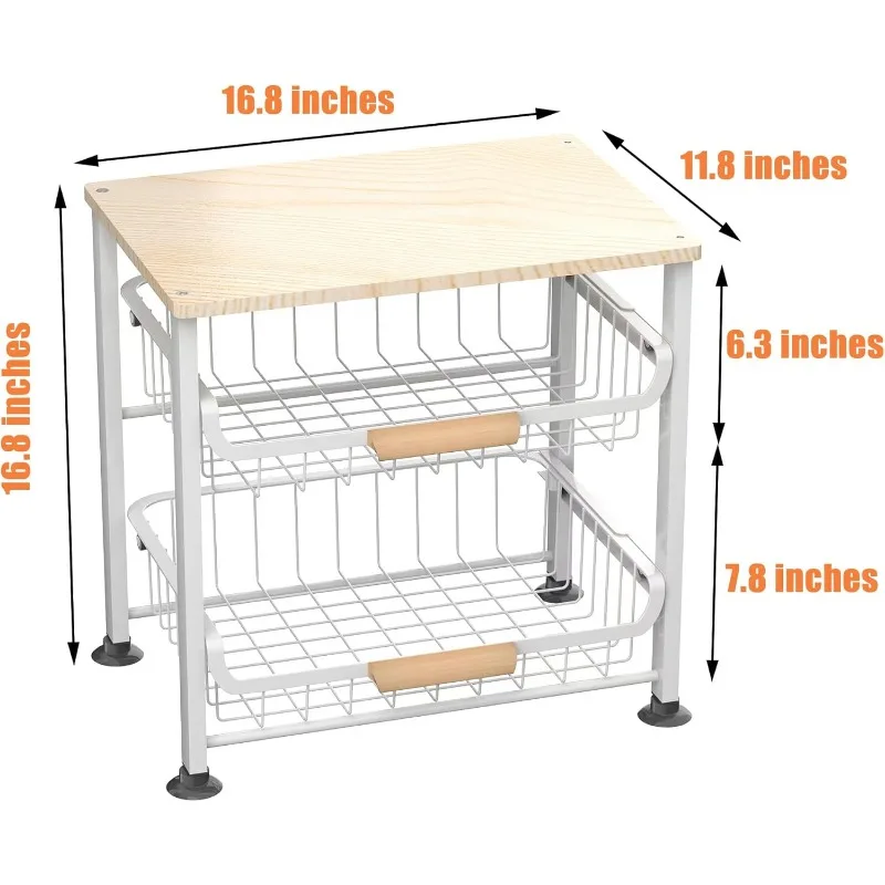 3-Layer Kitchen Fruit Storage Basket Snack Rack, countertop Storage Rack, Stackable Storage Rack with Desktop