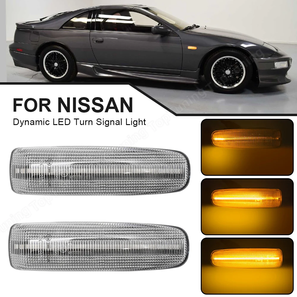 Dynamic LED Side Marker Light 2PCS For Nissan 300ZX 1990-1996 Nissan Cedric Y32 Y33 Gloria Y32 Turn Signal Indicator Lamp