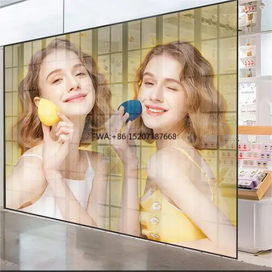 

Transparent Flexible Display Window Glass Curtain Transparent LED Display P3.91-7.82mm Indoor Retail Store Window Glass Curtain
