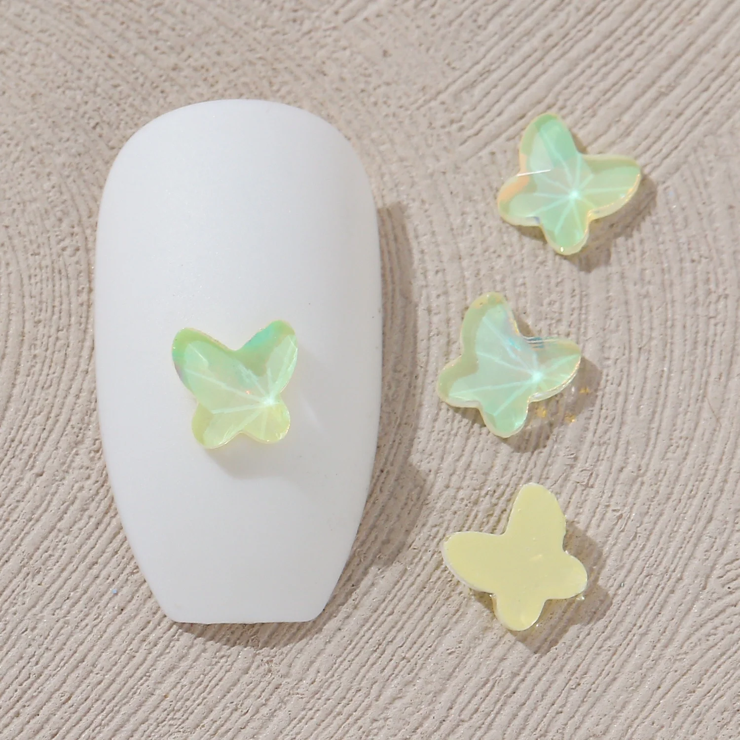 Neon Mocha 5mm Butterfly-Shaped Wholesale Flat bottom Nail Art rhinestones Self-Adhesive Shiny Glass Crystal 3D Nail Decoration