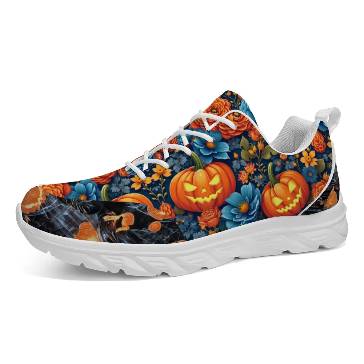

Fashionable Versatile Balanced Sneakers Men's Halloween pumpkin Running Shoes Mesh Breathable Lightweight Outdoor Tennis Shoes