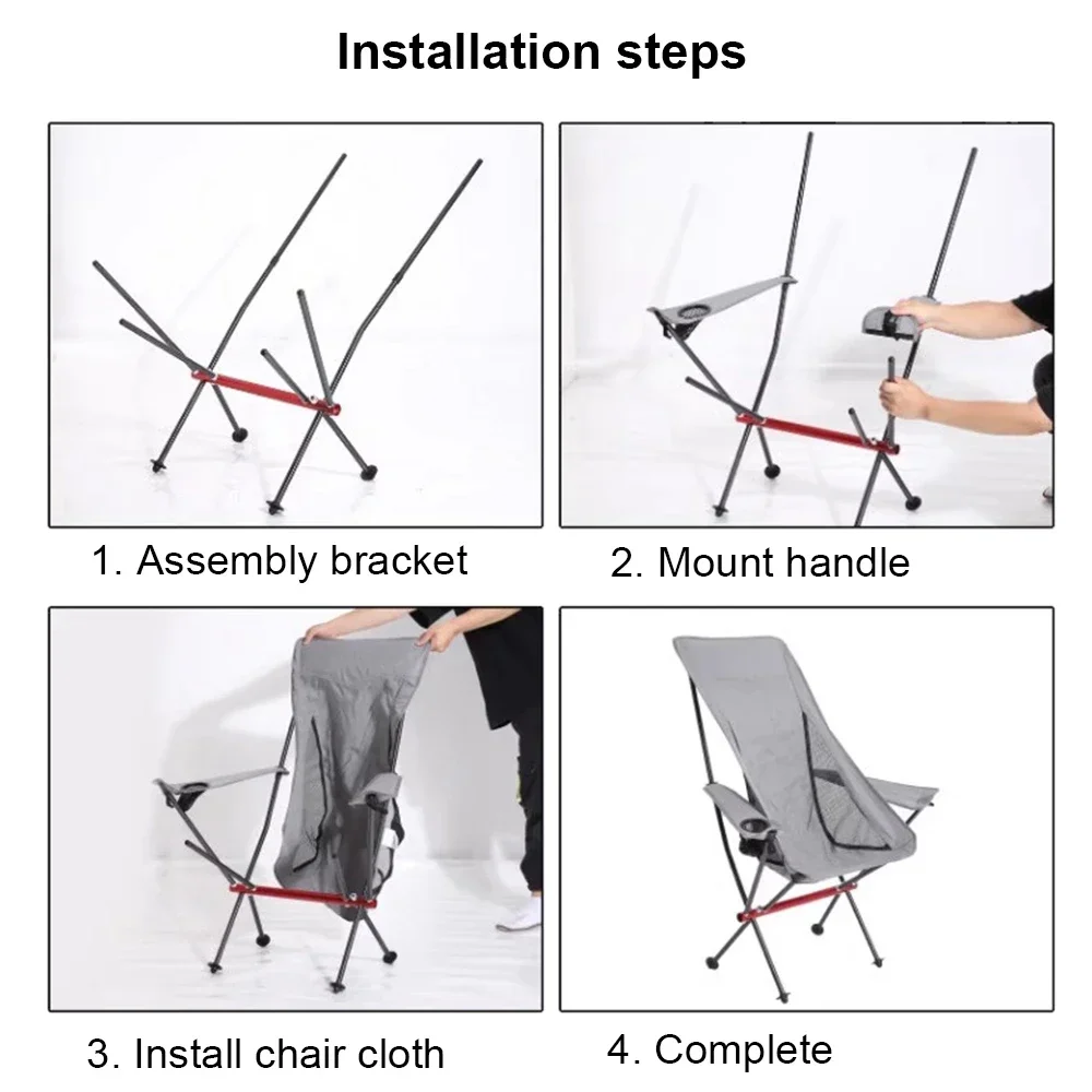 Camping Chair with Armrest Outdoor Folding Chairs with Carry Bag Long Backrest Chair for Fishing Hiking Climbing