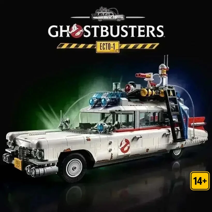 2352 Piezas NUEVO ECTO-1 Ghostbusters, Bloques de Construcción de Vehículos Creativos, Compatible con Lego, Modelo de Coche de Juguete, Kit de Coche para Adultos, Regalos