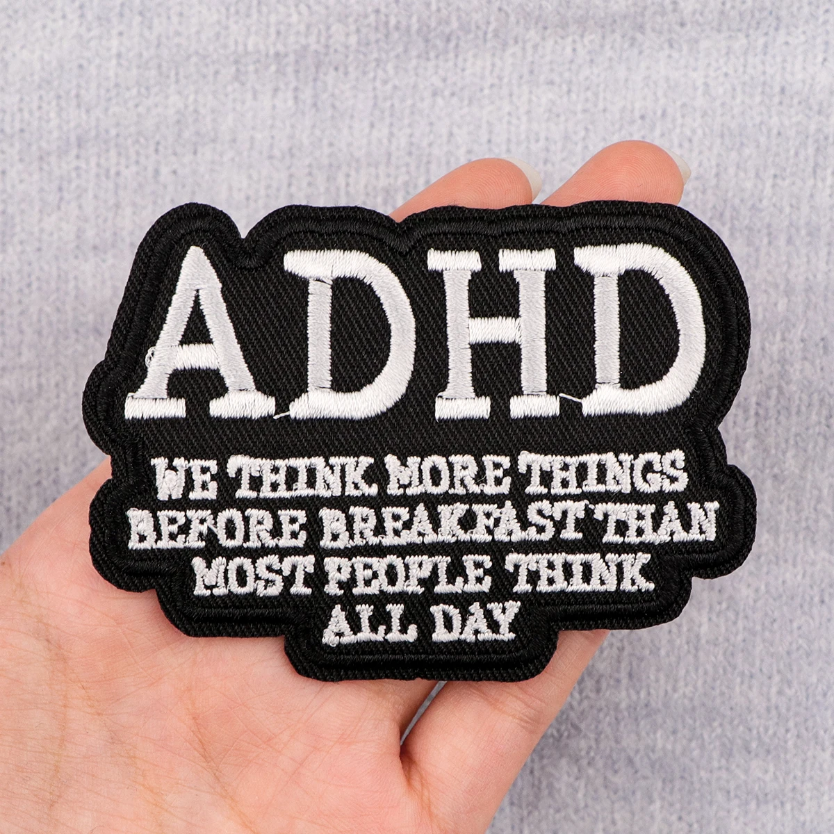 Grappige citaten patches op kleding ADHD opstrijkbare geborduurde patches voor kleding DIY strepen stoffen accessoire