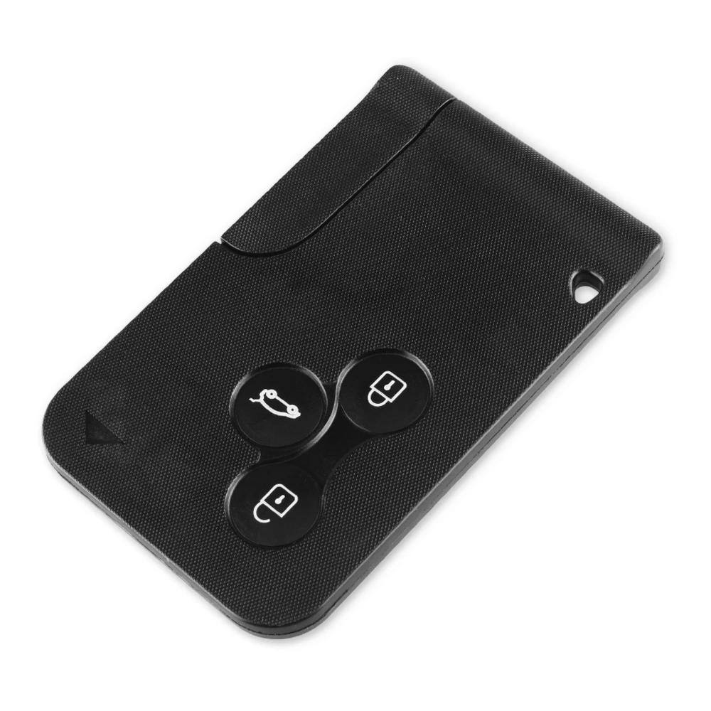 KEYYOU Smart Card a 3 pulsanti per Renault Clio Logan Megane 2 3 Koleos Scenic Card Case portachiavi nero per auto con chiave piccola