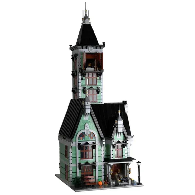 Medieval vista de rua modelo moc tijolos de construção casa fantasma tecnologia blocos presentes brinquedos natal diy conjuntos montagem