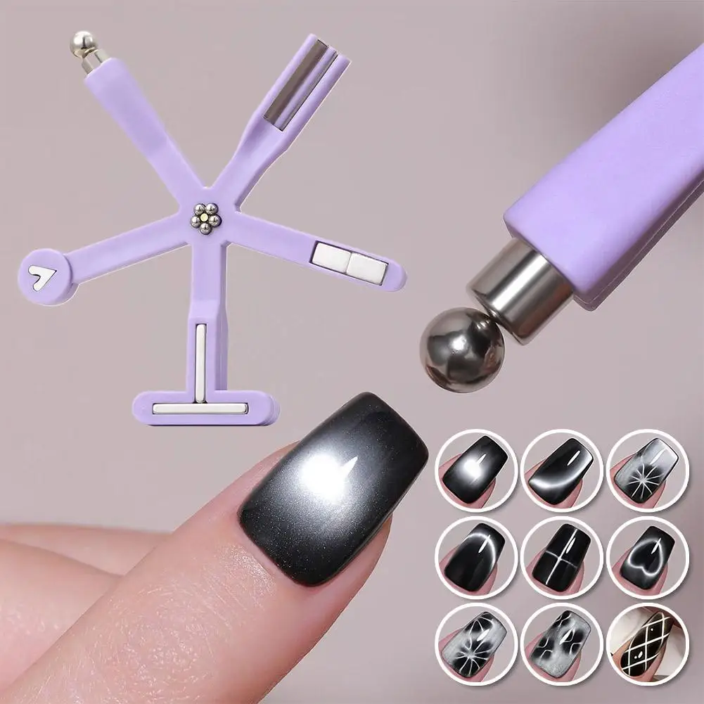 

1PC 8-in-1 Cat Eye Magnet Tool Multi-Functional Starfish Nail Magnet Anti-Fall Silicone Cover Cat Eye Manicure