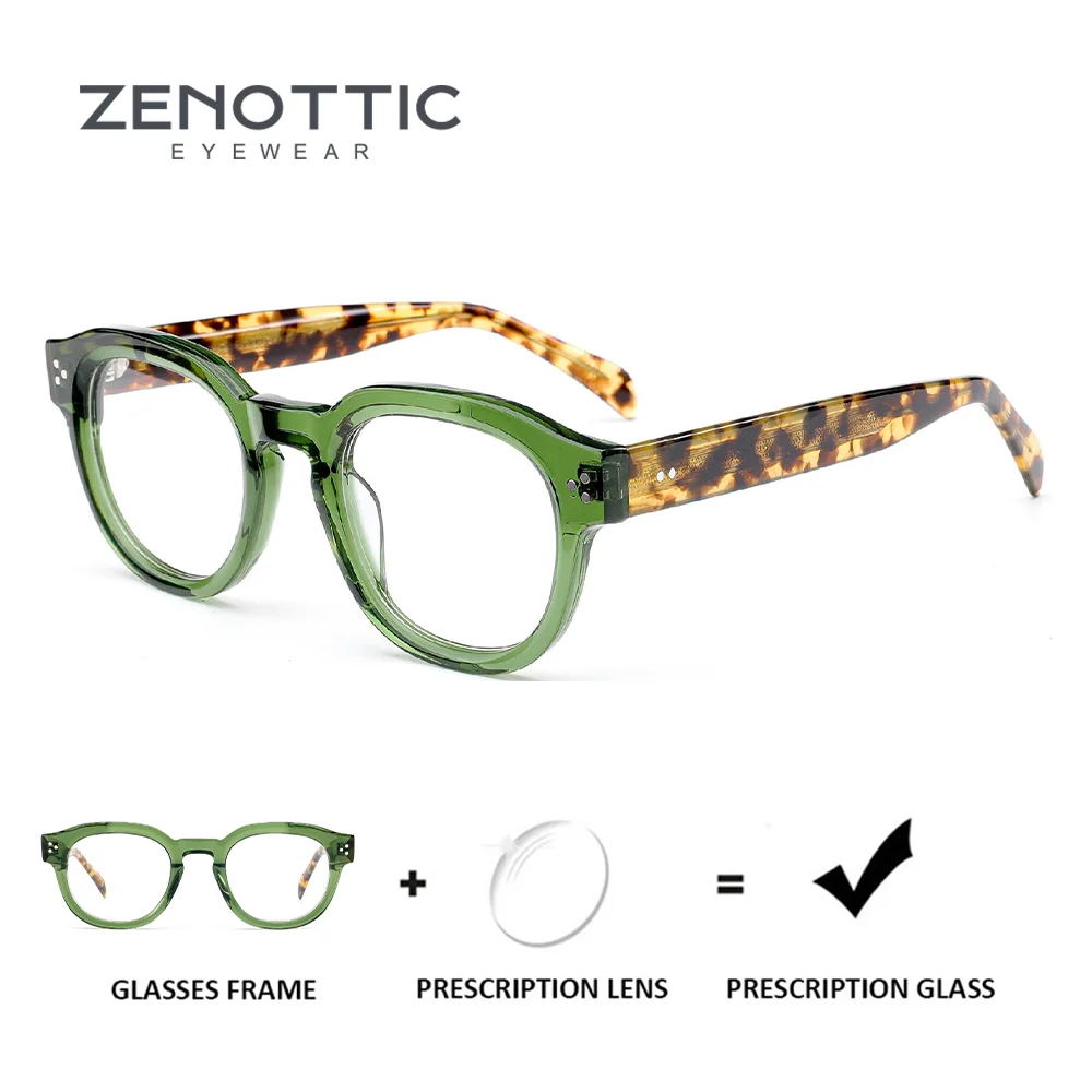 

ZENOTTIC Womens Fashion Acetate Square Prescription Glasses Modish Myopia/Photochromic Optical Eyeglasses Progressive Eyewear