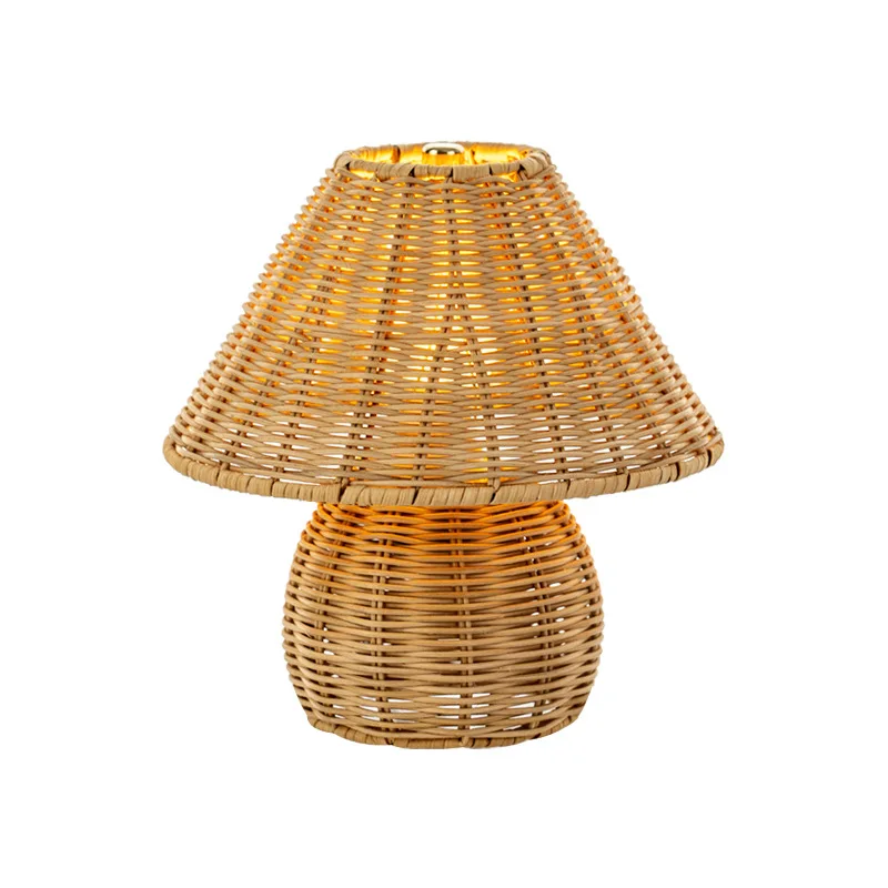 

New Chinese style, simple bamboo woven bamboo desk lamp, home bedside lamp